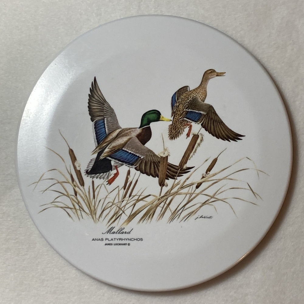Mebel Round Tray Italy Mallards James Lockhart Melamine MCM Ducks Footed